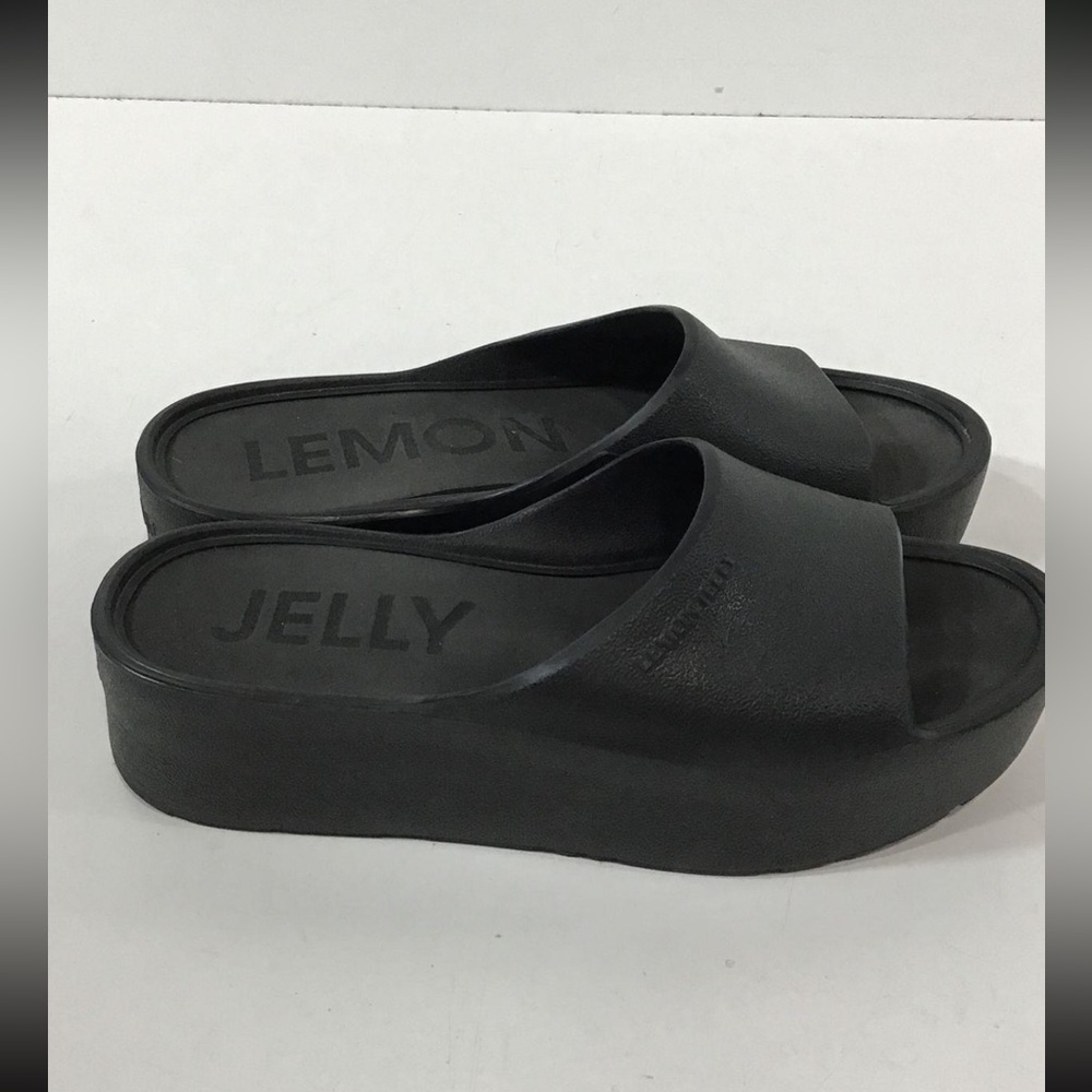 Women's Lemon Jelly Black Slide Sandals Size 39
